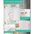thumbnail image 4 of No Hook Shower Curtains with Snap in Liner, Blue Coastal Crab Waterproof Fabric Shower Curtain, Nautical Beach Coral Starfish Double Layers & See-Through Top Window Bathroom Curtains 36''x72'', 4 of 6