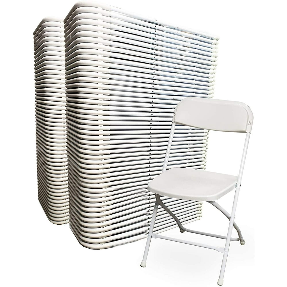 EventStable TitanPRO White Plastic Folding Chair Lightweight Foldable