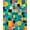 Multicolor Teal Yellow Coral, Pattern 9, variant on ODIKA 8'x10' Washable Area Rug Durable, Non-Slip Funky Retro 80S Geometric Bold Memphis Squiggle Interlocking for Living Room, Under Sectional, Family
