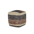 thumbnail image 4 of Steve Silver Jamal Square Handwoven Beige/ Brown/ Black Wool Pouf, 4 of 4