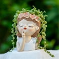 thumbnail image 4 of Washranp Small Fairy Head Planter,Resin Girl Face Flower Pot with Drainage Hole for Garden Home Decor, 4 of 4
