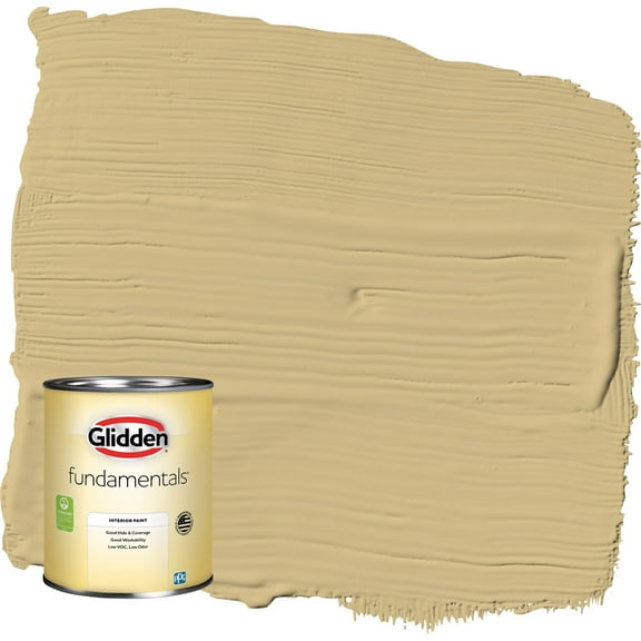 Glidden Fundamentals Appalachian Trail / Yellow Eggshell Interior Paint, 1 Quart