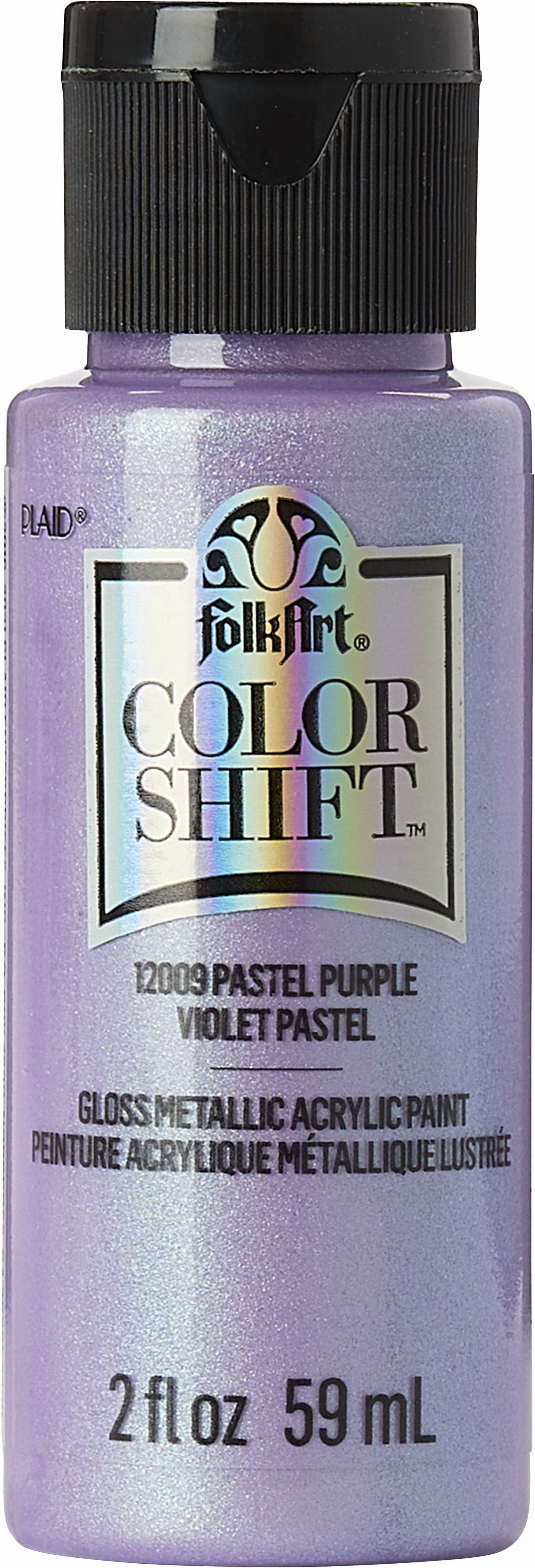 (2 pack) FolkArt Color Shift Acrylic Craft Paint, Gloss Finish, Pastel Purple, 2 fl oz