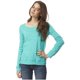 thumbnail image 1 of Camiseta básica para mujer Aeropostale con espalda de ganchillo verde grande, 1 of 2