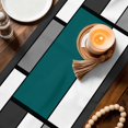 thumbnail image 3 of Abstract Green Grey Table Runner 90 Inches, Modern Geometric Color Blocks Bed Runner Dresser Scarves Tabletop for Indoor Outdoor Parties/Ceremony/Banquet, 13" x 90", 3 of 9