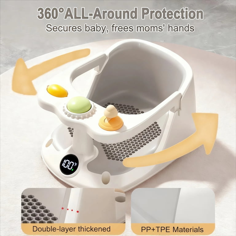 Oioane Baby Bath Seat with Thermometer, 6+ Months photo 4