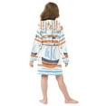 thumbnail image 7 of FORMRS Niños Bathrobe Unisex Hooded Robe Soft Plush Pajamas Sleepwear, Size 7-9T, Blue Nautical Pattern, 7 of 7
