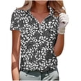 thumbnail image 2 of Qiyinn Women's Golf Polo Shirts Short Sleeve Quarter Zip Pullover Moisture Wicking Workout Tops, 2 of 5