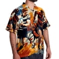 thumbnail image 2 of Football Men's Hawaiian Shirt, Short Sleeve Printed Button Down Beach Casual Tops, Summer Spread Collar Men's Shirts, 2 of 6