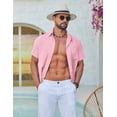 thumbnail image 2 of COOFANDY Men' Button Down Shirts Short Sleeve Shirts for Men Linen Textured Cotton Shirt, 2 of 6