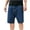 Dark Blue, variant on lmcalzta Mens Jeans Shorts Casual Loose Fitted Button Waistband Classic Denim Shorts with Pockets