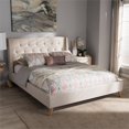 thumbnail image 2 of Baxton Studio Adelaide Lit Plateforme Capitonné Complet en Beige Clair, 2 of 7