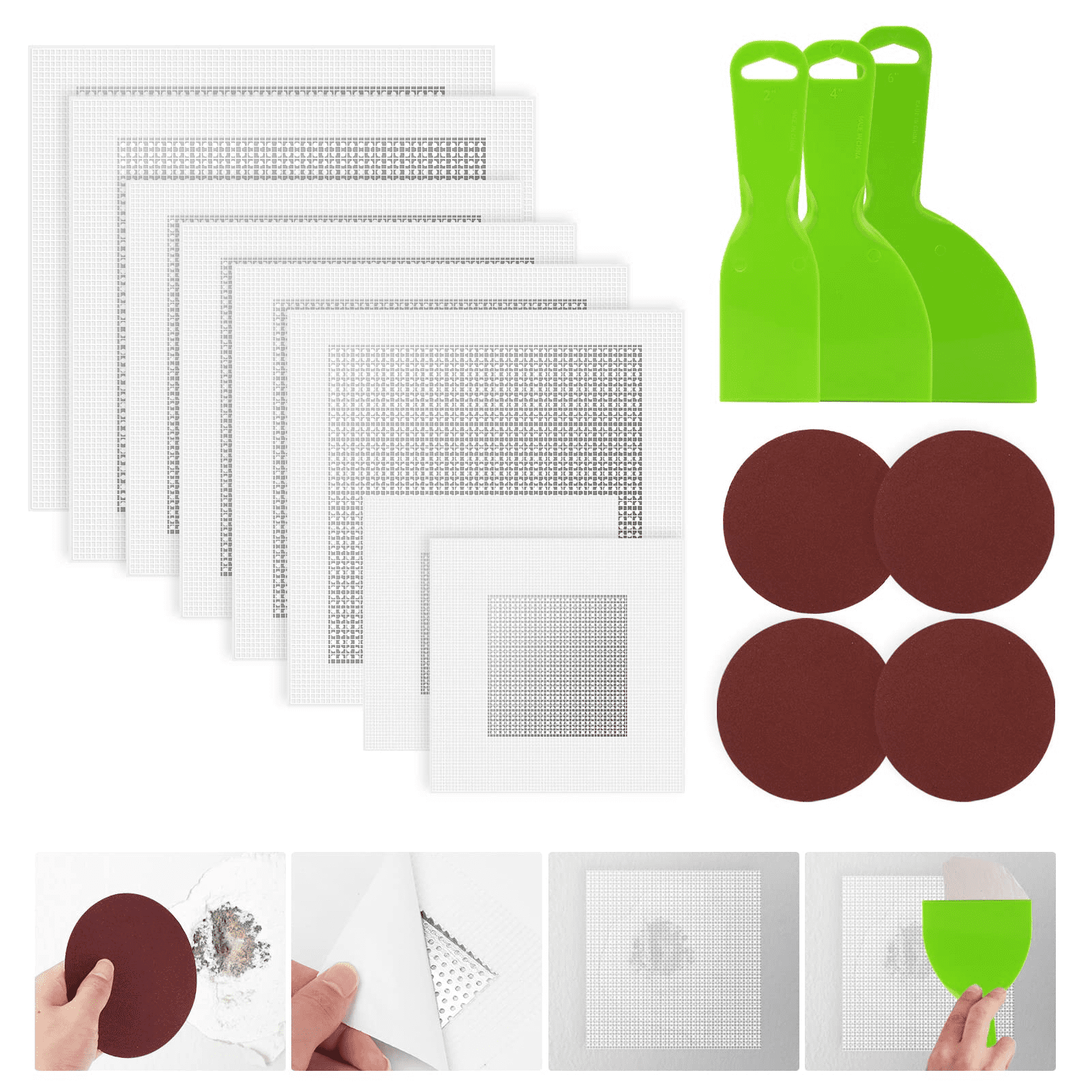 17pcs Wall Repair Kit Allnice Self Adhesive Wall Repair Patch Set