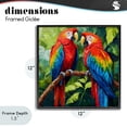 thumbnail image 4 of Stupell Industries Coastal Tropical Parrot Pair Black Framed Giclee Art, 12 x 12, by Petals Prints Design, 4 of 8