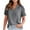 Gray, variant on Womens Plus Size,Women Fashion Solid Color Casual V-Neck Short Sleeve Loose T-Shirt Tops
