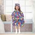 thumbnail image 7 of FORMRS Wearable Blanket Hoodie with Sleeves for Kids Cozy Flannel Sweatshirt, Yellow Wavy Plaid, 7 of 7