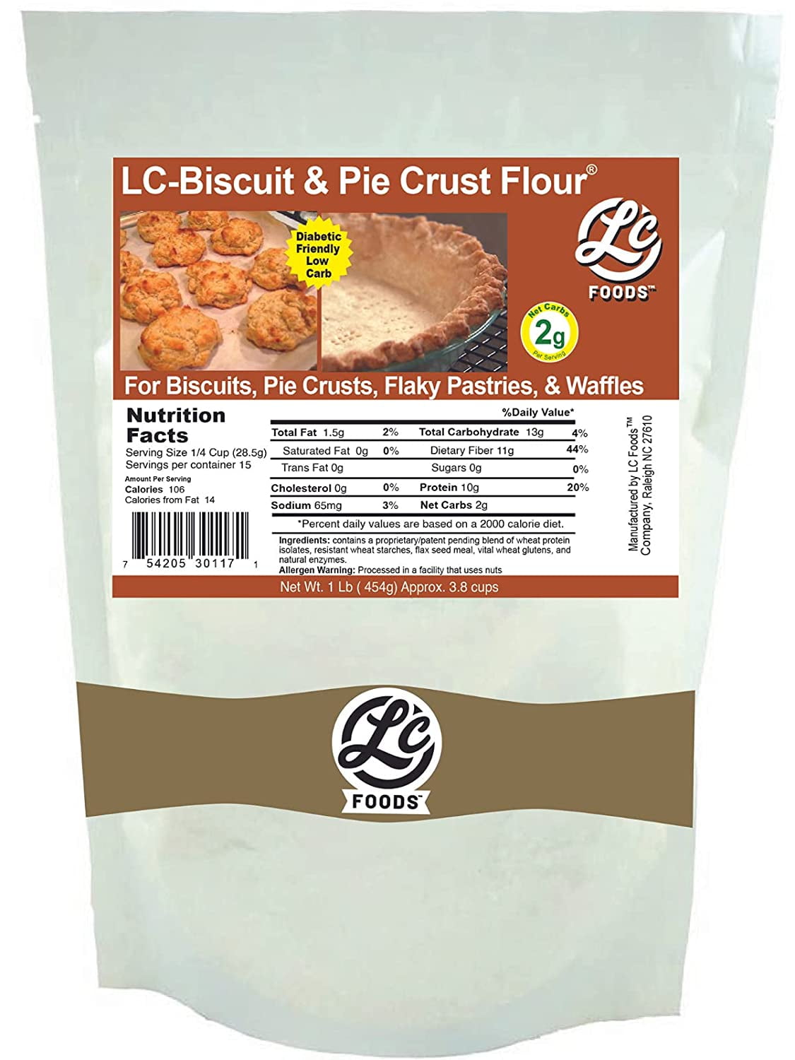 LC Foods Low Carb Biscuit & Pie Crust Flour, 1 lb
