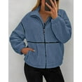 thumbnail image 6 of PRETTYGARDEN Fleece Jacket Women Sherpa Oversized Zip Up Fall Jackets Winter Coats Faux Fur Warm Outwear Fashion Clothing, 6 of 7