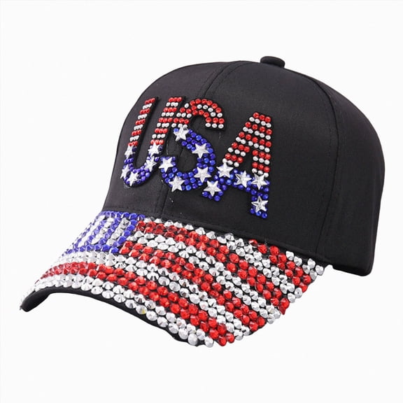 Leey-World USA 250th Anniversary Washed-Cotton Baseball Cap Patriotic Hat American 250 Year Merchandise for Men Women,Black