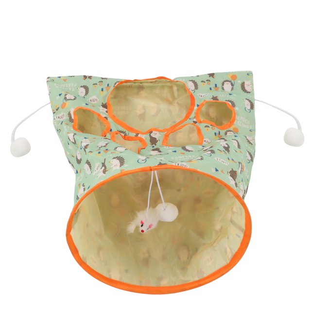 Anillo de Túnel para Mascotas Juguete de Túnel para Gatos Anillo de Papel Plegable de 3 Capas Túnel para Mascotas con Bola de Felpa y Ratón de Felpa Plegable para Mascotas ANGGREK Otros