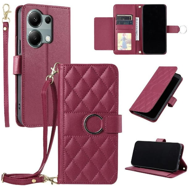 Funda tipo billetera GANGXUN para Xiaomi Redmi Note 13 Pro 4G – Tapa abatible con correa para mujer