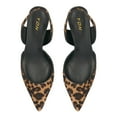 thumbnail image 4 of YDN Women Pointed Toe Elastic Slingback Pumps Strappy Mid Thin Heel Sandals Elegant Party Date Shoes Size 7.5 Leopard, 4 of 4
