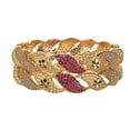 thumbnail image 4 of Ratnavali Jewels CZ Zirconia Frost Gold Tone Red Diamond Elegant Bollywood Indian Bangles Jewelry Women, 4 of 5