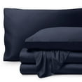 thumbnail image 1 of Bare Home Bamboo Sheet Set - Made from Rayon Fibers - Deep Pockets - 4 Piece - Queen, Midnight Blue, 1 of 7