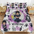 thumbnail image 6 of Wednesday Bedding Set Novelty Pattern Soft Microfiber Comforter Set 3 Pieces 1 Duvet Cover 2 Pillow Shams Full-79"x90", 6 of 8
