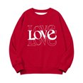 thumbnail image 6 of Girls Love Graphic Sweatshirt Red, Soft Stretch Casual Pullover for Kids Youth, Valentine's Day Holiday Gift,Size 8 T, 6 of 9