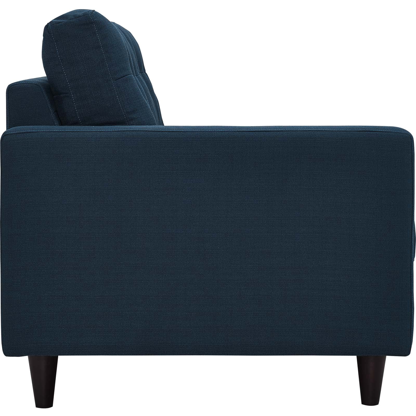 Modway Empress Left-Facing Upholstered Fabric Loveseat in Azure