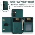thumbnail image 6 of for Samsung Galaxy S25 Plus Case, Magnetic Buckle Leather Detachable Wallet Cover, Card Pocket Back Flip Kickstand Shockproof Business Slim Phone Case For Samsung Galaxy S25 Plus, Green, 6 of 10