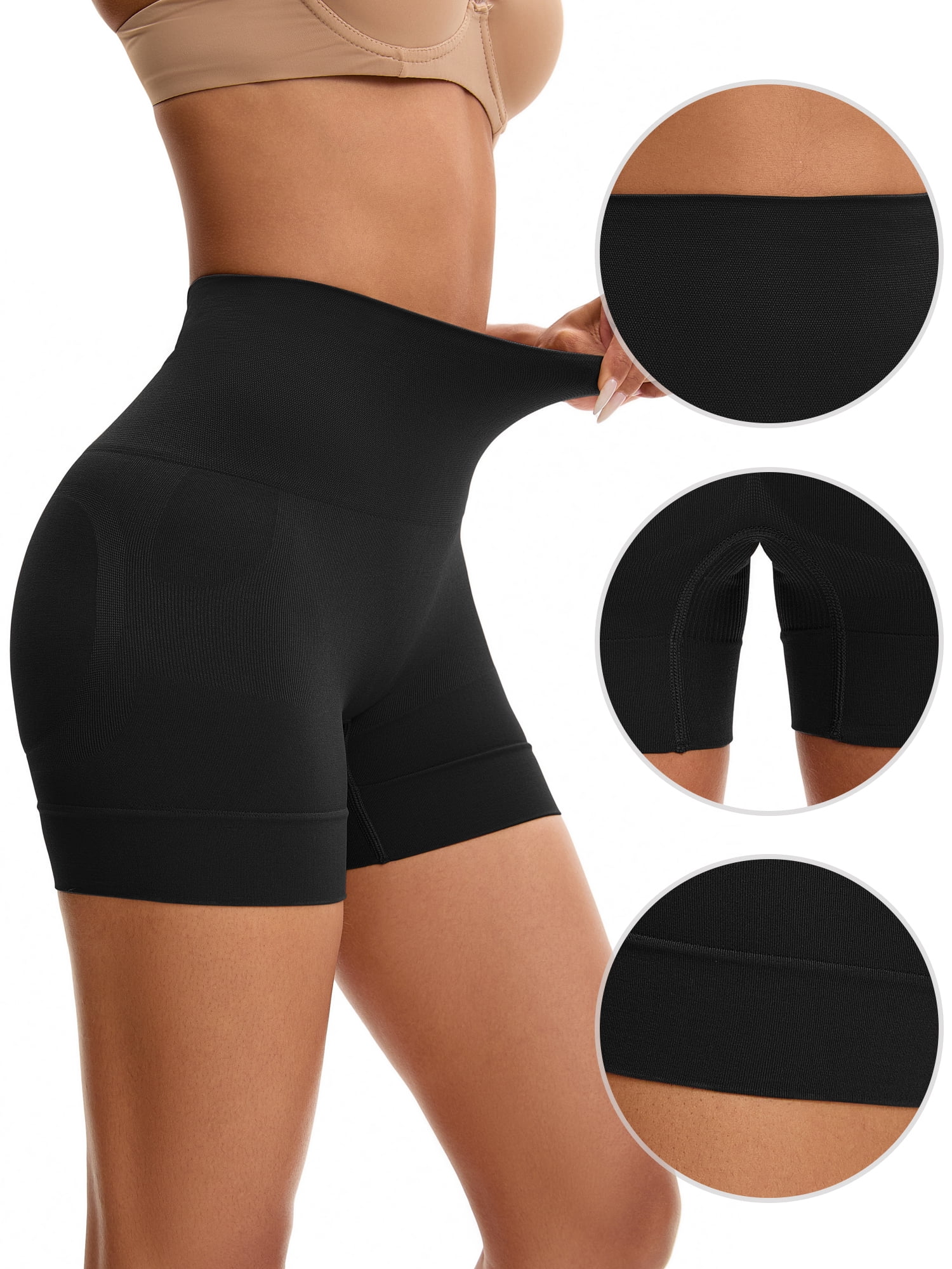 Unique Bargains High Waisted Seamless Control Panties XL Black