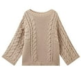 thumbnail image 1 of Ailaofu Women's Solid Color Twist Knit Pullover Sweater for Autumn Spring Casual Wear, 1 of 6