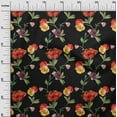 thumbnail image 2 of oneOone Viscose Jersey Black Fabric Flower & Leaves Watercolor Dress Material Fabric Print Fabric By The Yard 60 Inch Wide, 2 of 5