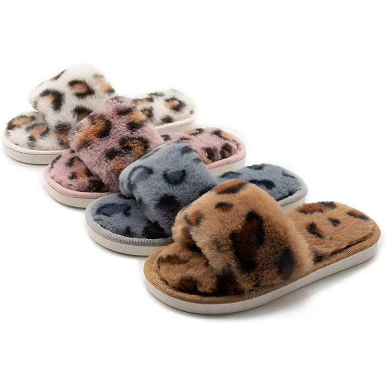 Fuzzy Slippers Girls Faux Fur Slides Faux Fur Slides Girls Furry