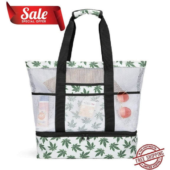 Cooler Tote Bag with Zipper Pockets