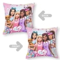 thumbnail image 2 of Barbie Fundas de almohada de terciopelo con tema, regalos de funda de almohada, decoración para el hogar, cojín de lanzar, regalo de cumpleaños para fans y parejas. 60cm x 60cm., 2 of 6