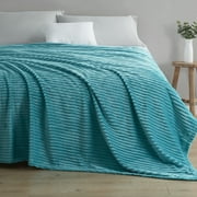 Nestl Cut Plush Fleece Blanket, Soft Lightweight Fuzzy Luxury Throw Size Bed Blankets for Bed, Throw, Teal