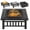 Black, variant on Multifunctional Table 32in Square Metal Firepit Stove Backyard Patio Garden Fireplace for Camping, Outdoor Heating, and Picnic