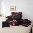 thumbnail image 5 of Homewish Black Pink Bowknot Twin Bedding Sets 7-Piece for Kids, Kawaii Princess Ribbon Bedding Comforter Set, Cute Cartoon Reversible Sheet Sets, Super Cozy Room Decor, 5 of 7
