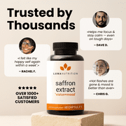 Luma Nutrition Saffron Extract Capsules - Premium Saffron Supplements - 88.50 mg Pure Saffron Pills - Mood Support - Eye Support - Made in The USA - 60 Capsules