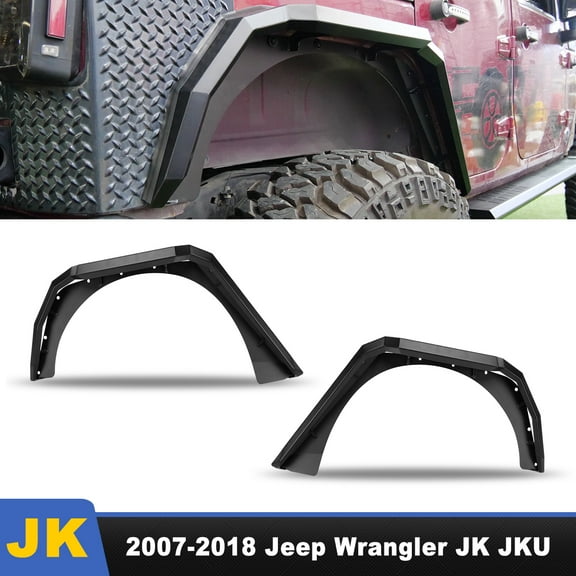 Automotive Rear Fender Flares for 2007-2018 Jeep Wrangler JK,Steel Fenders Left Right