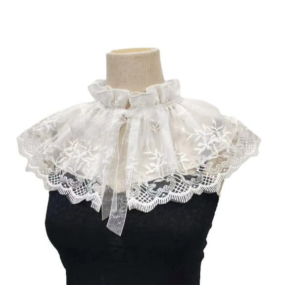 Lace Collar Shawl Renaissance Ruffled Shawl Elizabethan Collar Medieval Drama Play Decorative Shirt Dress Collar