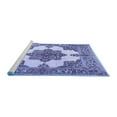 thumbnail image 2 of Ahgly Company Machine Washable Indoor Rectangle Medallion Blue Traditional Area Rugs, 3' x 5', 2 of 4