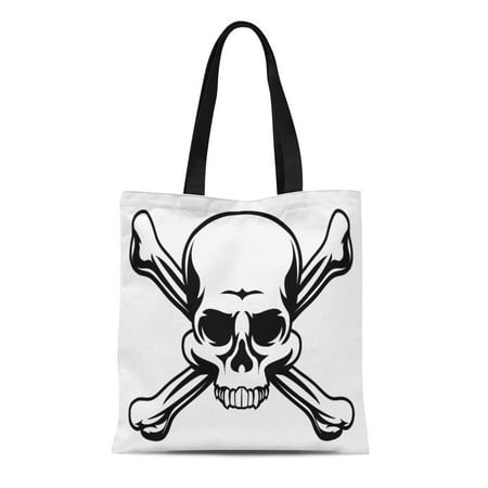 POGLIP Canvas Tote Bag Cross Skull and Crossbones Like Pirates Jolly ...