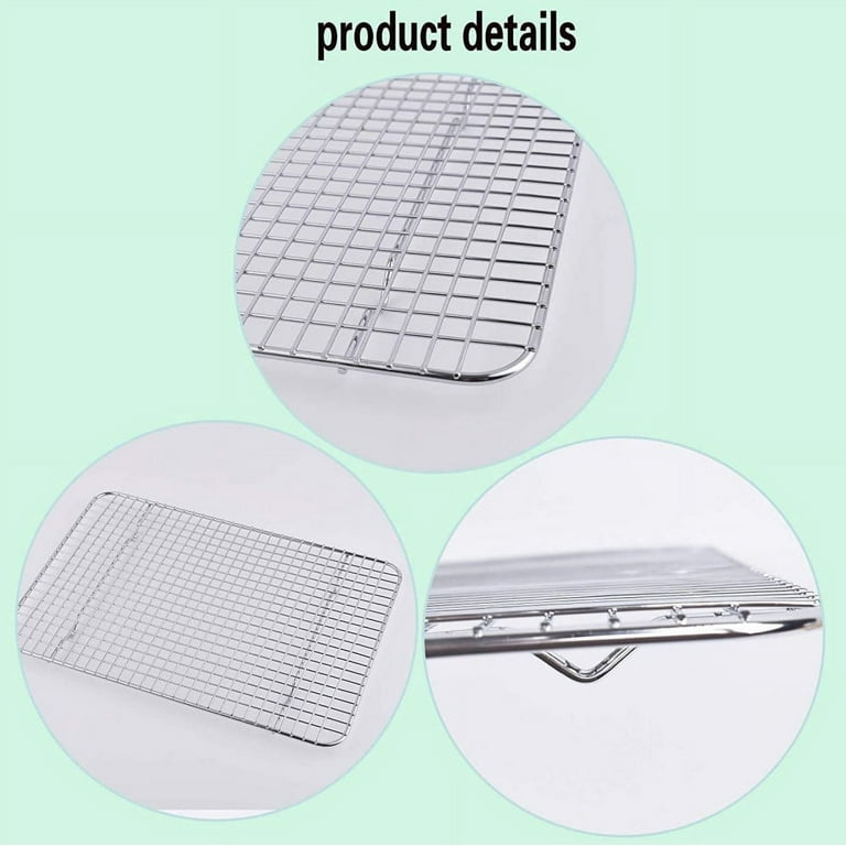 Cooling Racks Casewin 2 Pcs Non Stick Small Wire Rack Stainless Steel Oven Safe Rack for Cooling Baking and Grilling of Biscuits 39 29cm