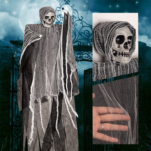 YIMWNYI Halloween Yard Decorations, Skull Gauze Hanging Ghosts, Halloween Party Props, Bar Room Setup, Halloween Decor, Halloween Party Supplies, Holiday Scene Hangers