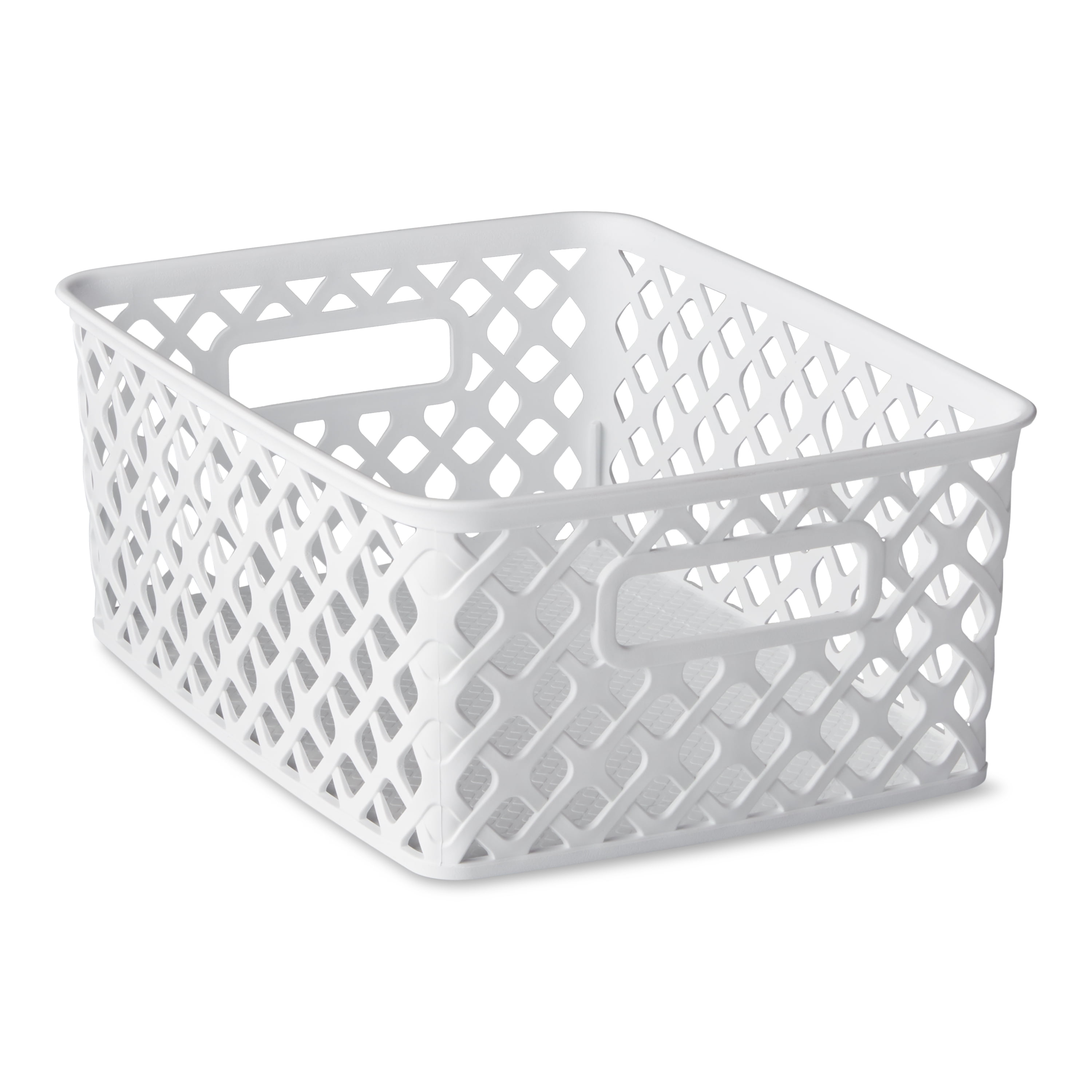 Mainstays Wide Flex Closet Shelf Storage Bin, Arctic White