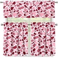 thumbnail image 1 of Pink Red Spot 3 Piece Kitchen Window Curtain Panel Tiers and Valance Set Rod Pocket Darkening Curtains Light Filtering Energy Efficient Curtain Set, 1 of 5